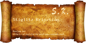 Stiglitz Krisztián névjegykártya